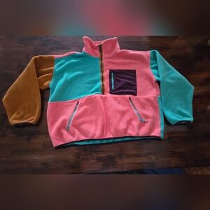 Eddie Bauer X Karla Rare Special Colab Quarter Zip Up Colorblock Fleece Pullover